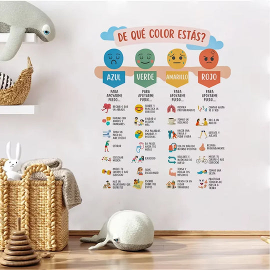 Spanish Color Moods Nursery Wall Decals For Kids Learning