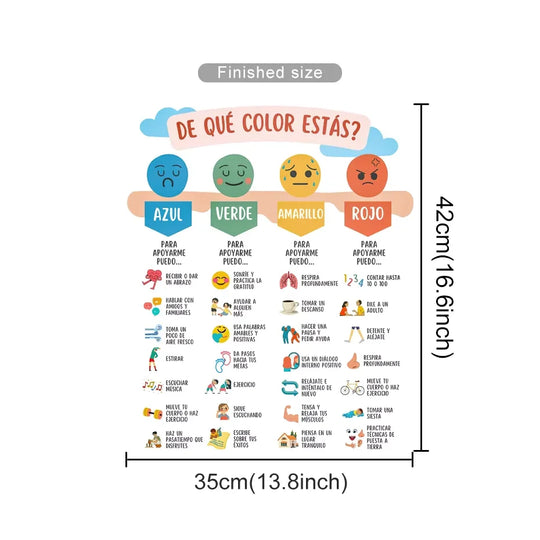 Spanish Color Moods Nursery Wall Decals For Kids Learning