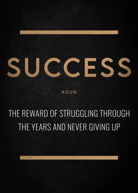 Success Hustle Limitless Motivational Quotes Canvas Wall Art