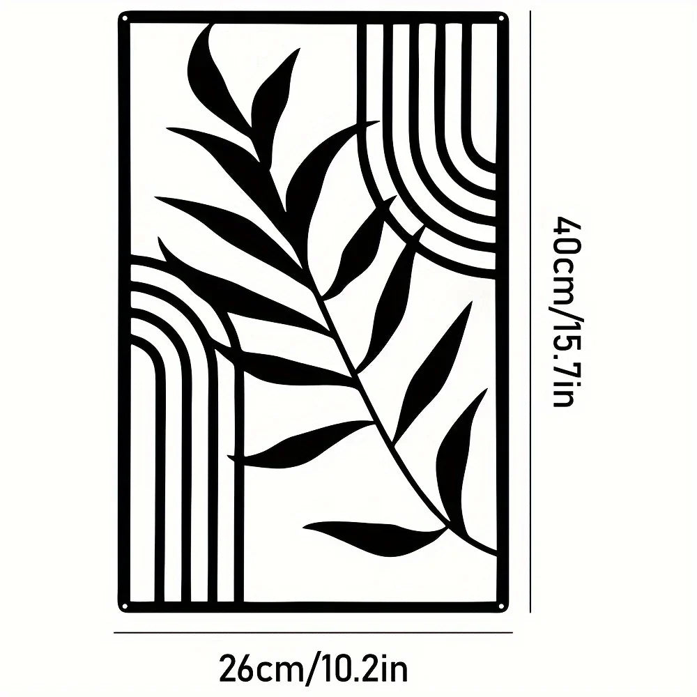 Sun Moon Landscape Abstract Botanical Metal Wall Art Decor