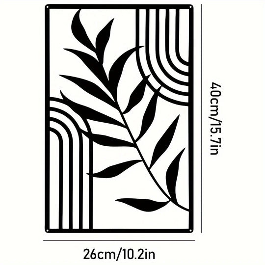 Sun Moon Landscape Abstract Botanical Metal Wall Art Decor
