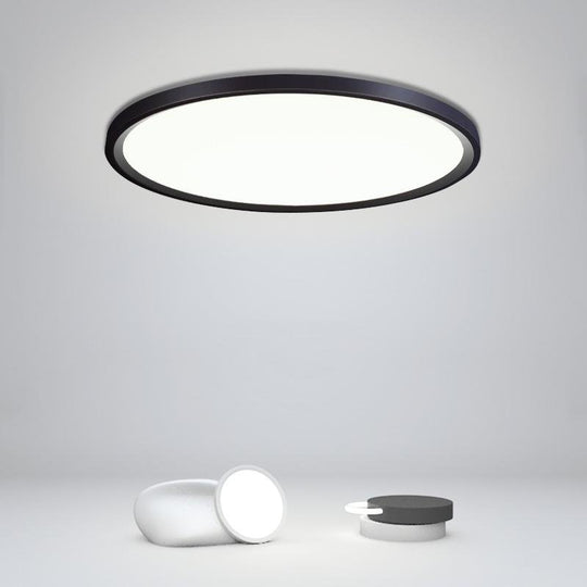 Minimalist Black Circle Industrial Flush Mount Ceiling Light