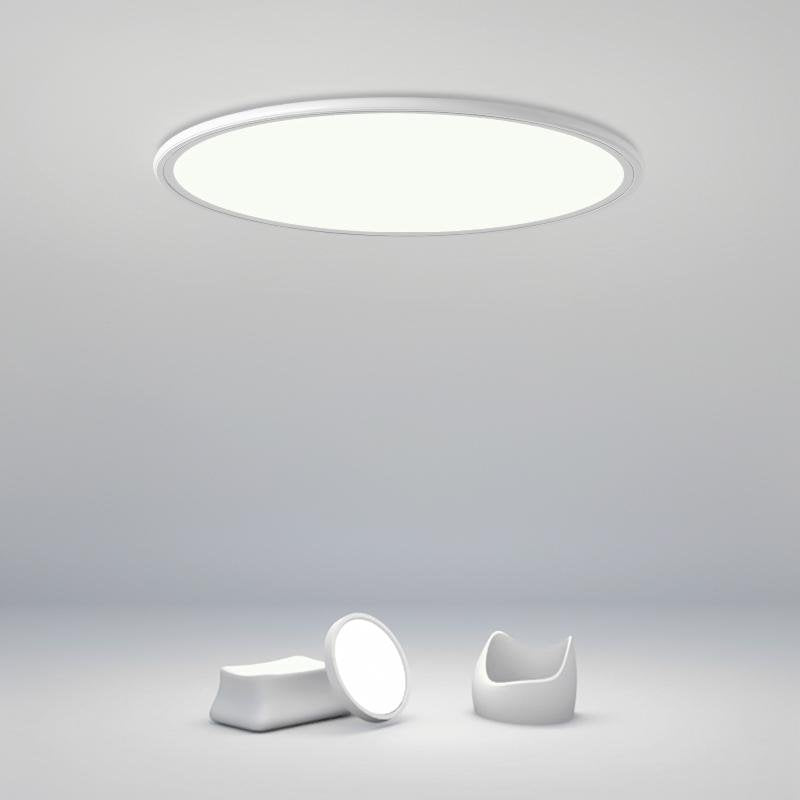 Soft White Round Industrial Black Flush Mount Ceiling Light