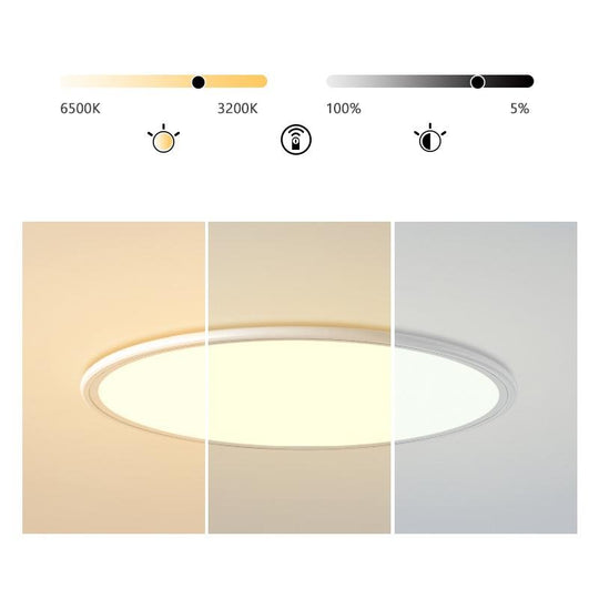 Soft White Round Industrial Black Flush Mount Ceiling Light
