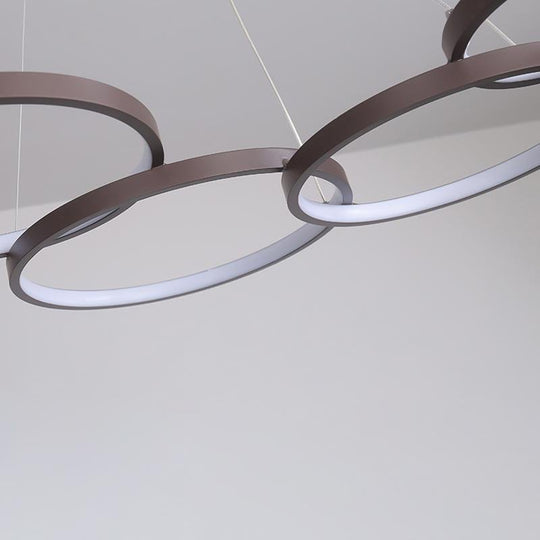 3 Rings Chandelier Dimmable Ceiling Light with Remote Control