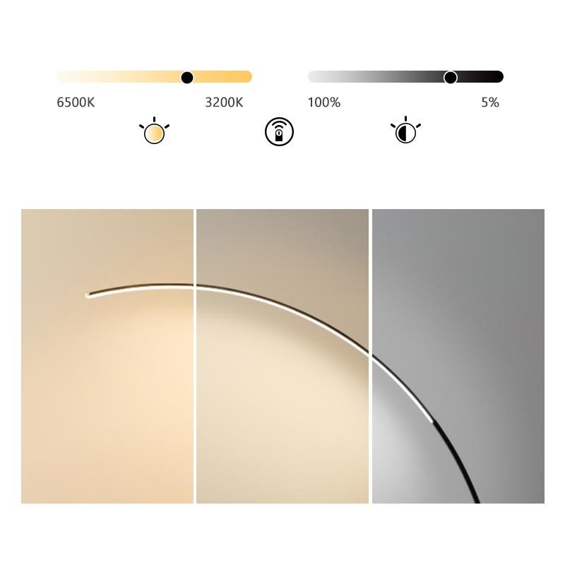Modern LED Arc Floor Lamp with Remote Control