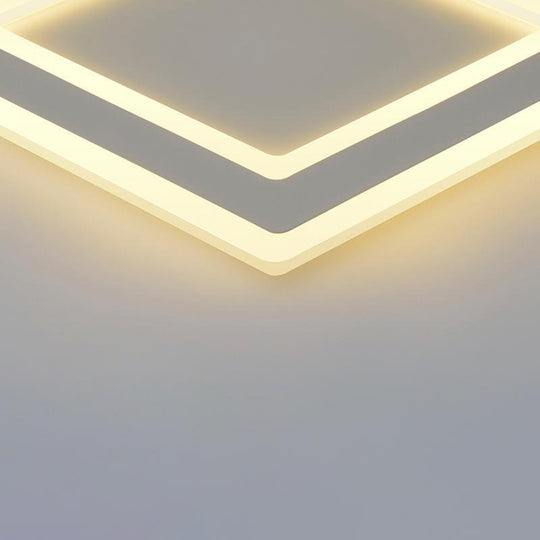 Modernist Square Flush Mount White LED Ceiling Light