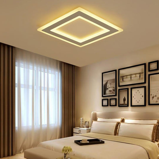 Modernist Square Flush Mount White LED Ceiling Light