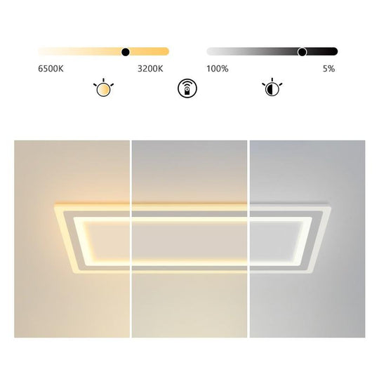 Modernist Square Flush Mount White LED Ceiling Light