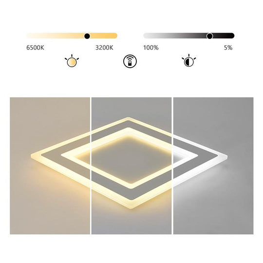 Modernist Square Flush Mount White LED Ceiling Light