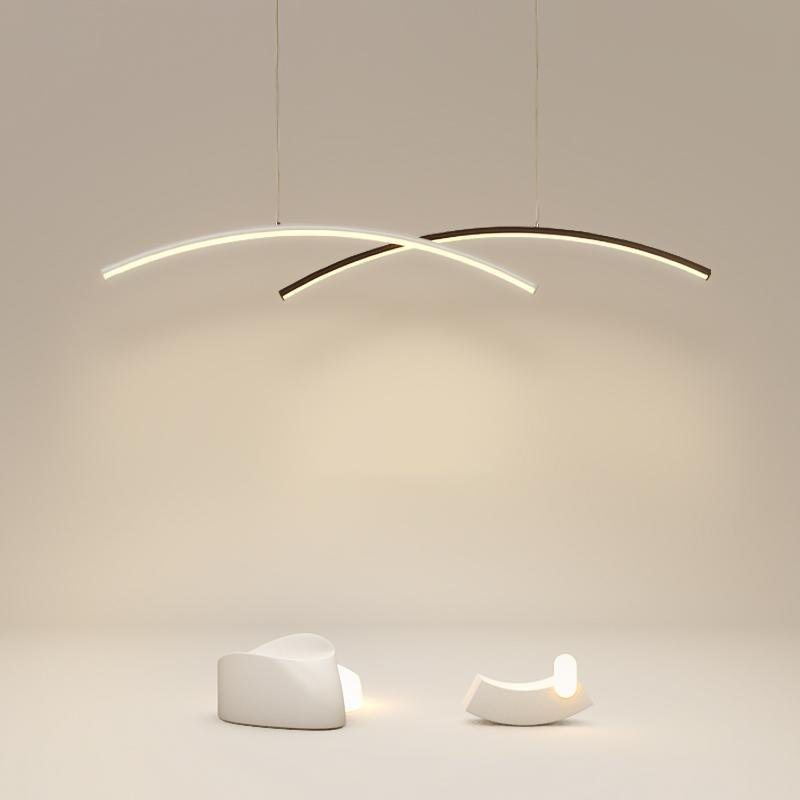 2-Piece Set Arc-Shaped Aluminum Acrylic LED Pendant Lighting