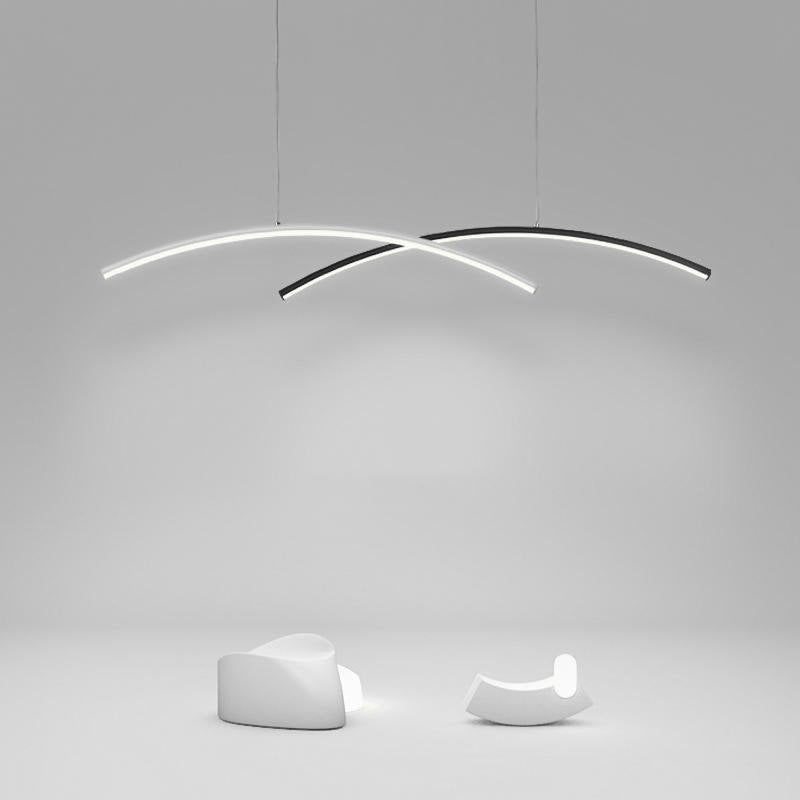 2-Piece Set Arc-Shaped Aluminum Acrylic LED Pendant Lighting