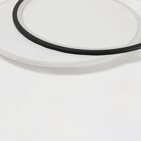 White and Black Overlapped Round Flush Mount Ceiling Light – Modern Design