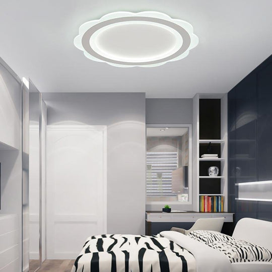 Ultra-Thin Round Flush Mount LED Ceiling Light – 17" &amp; 20" (White)