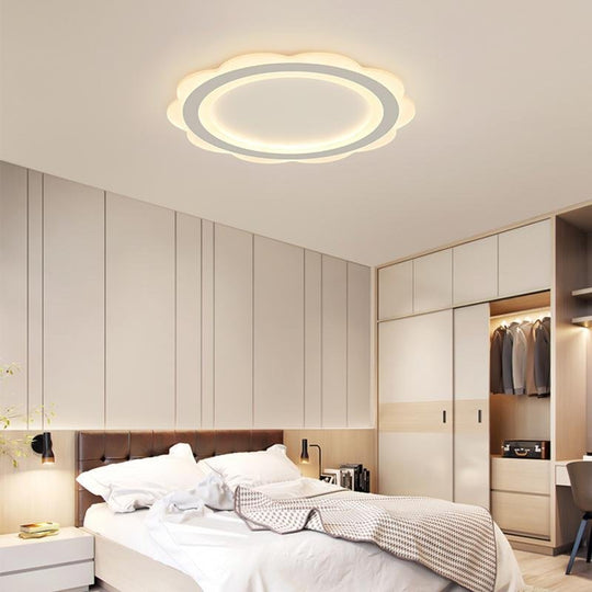 Ultra-Thin Round Flush Mount LED Ceiling Light – 17" &amp; 20" (White)