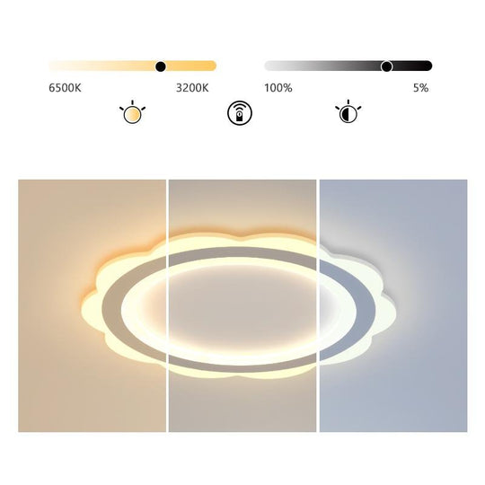 Ultra-Thin Round Flush Mount LED Ceiling Light – 17" &amp; 20" (White)