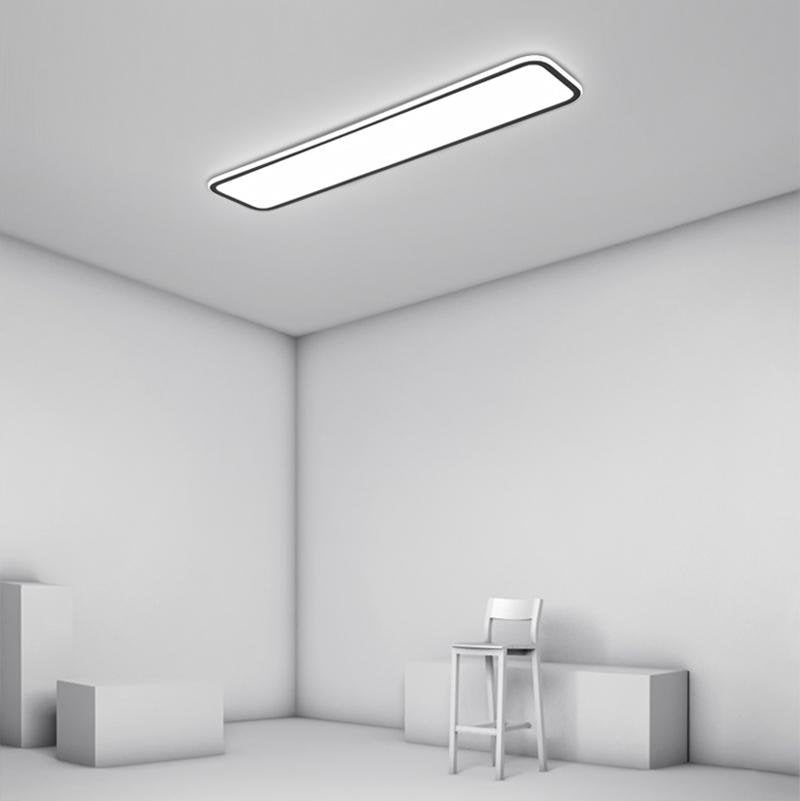 Simple Modern Rectangular Flush Mount Light – 20" &amp; 30" (Black)