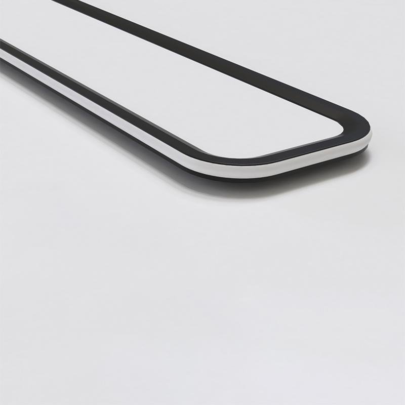 Simple Modern Rectangular Flush Mount Light – 20" &amp; 30" (Black)
