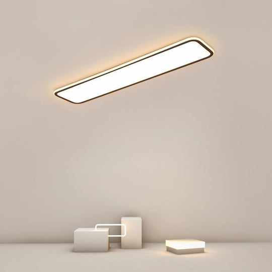Simple Modern Rectangular Flush Mount Light – 20" &amp; 30" (Black)