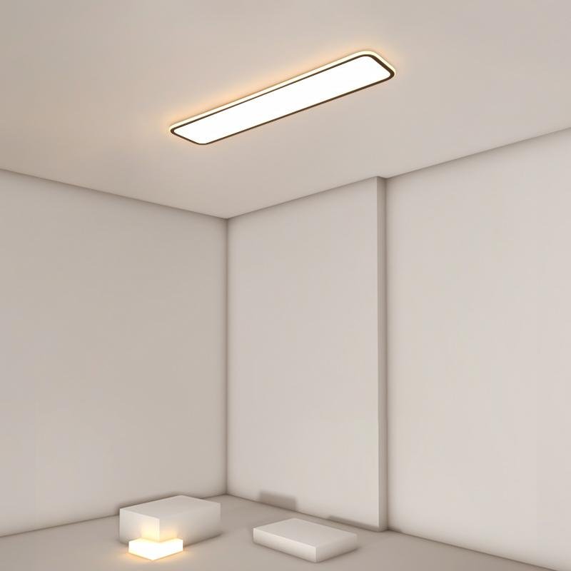 Simple Modern Rectangular Flush Mount Light – 20" &amp; 30" (Black)