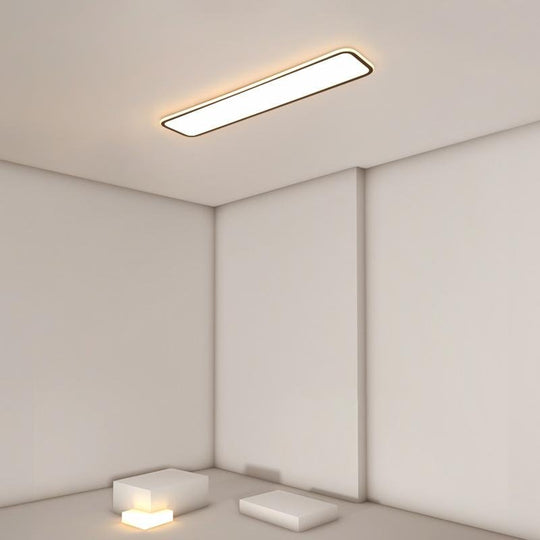 Simple Modern Rectangular Flush Mount Light – 20" &amp; 30" (Black)