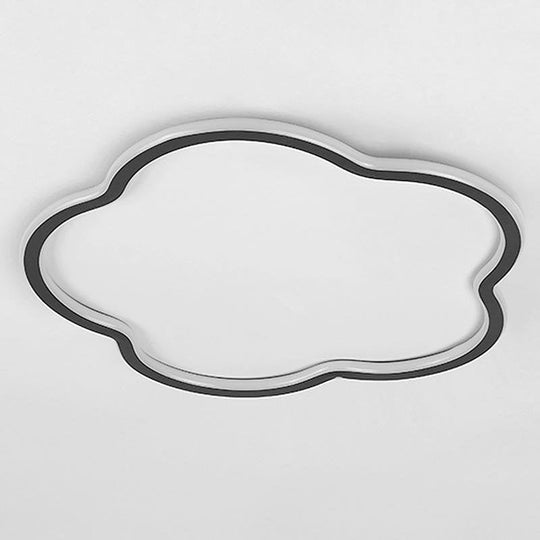 Cloud Shaped White &amp; Black LED Flush Mount Ceiling Light – Modern Flower Design