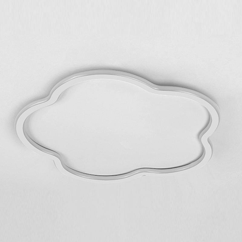 Cloud Shaped White &amp; Black LED Flush Mount Ceiling Light – Modern Flower Design