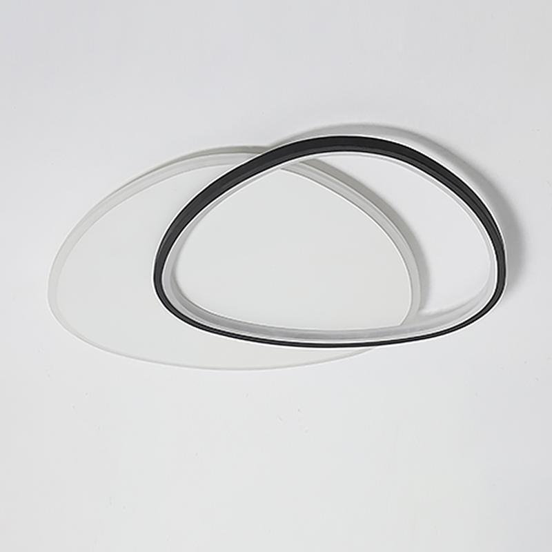 White &amp; Black Unique Circle LED Flush Mount Ceiling Light