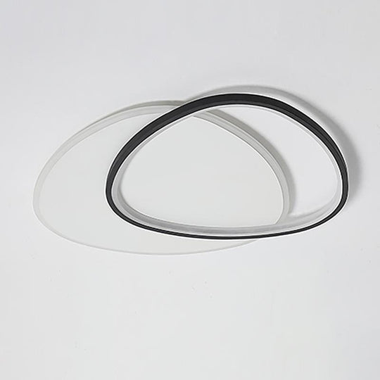 White &amp; Black Unique Circle LED Flush Mount Ceiling Light