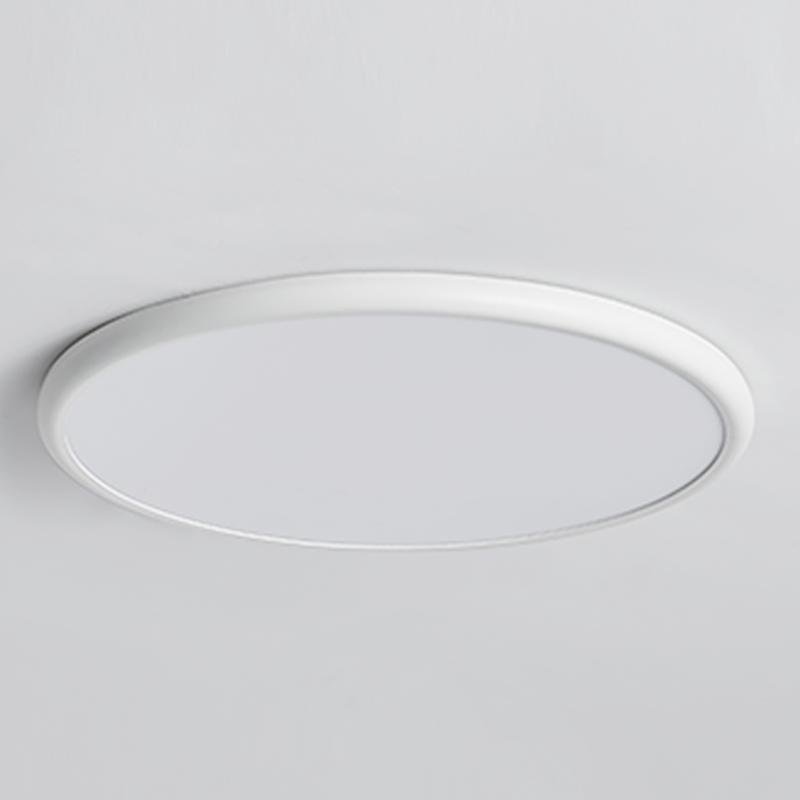 16" Modern LED Geometric Circle Flush Mount Ceiling Light – Black &amp; White Edge