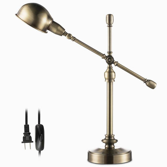 Vintage Metallic Dome Desk Lamp with Flexible Arm