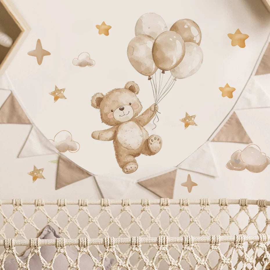 Teddy Bear Adventure Wall Decals For Kids Room Decor