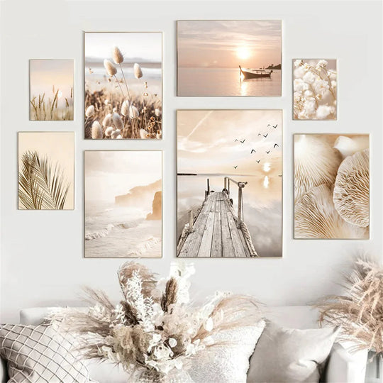 Tranquil Sunset Seascape Landscape Canvas Wall Art