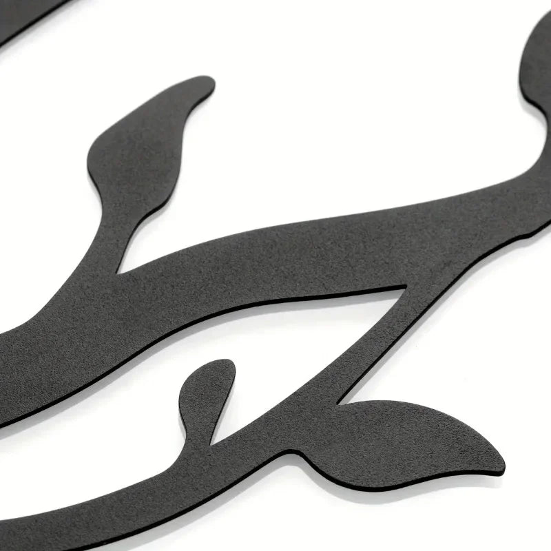 Set of 3 Tree of Life Birds Black Metal Wall Art Decor