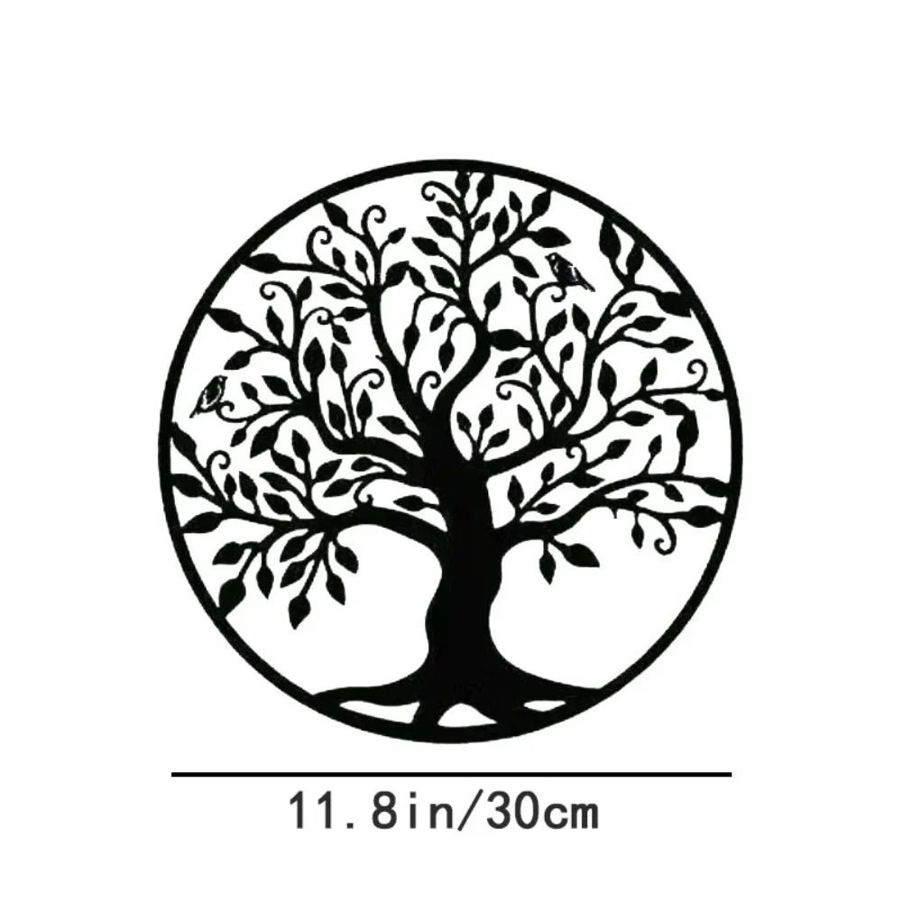 Tree of Life Silhouette Black Metal Wall Art Decor