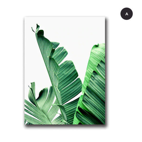 Tropical Palm Leaves Botanical Canvas Wall Art
