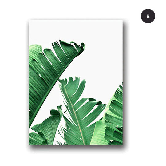 Tropical Palm Leaves Botanical Canvas Wall Art