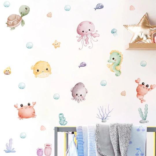 Underwater Fantasy Mermaid Castle Nursery Wall Decals