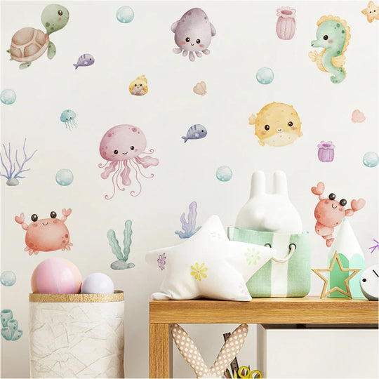 Underwater Fantasy Mermaid Castle Nursery Wall Decals