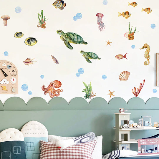 Underwater Sea Life Wall Decals For Kids Room Decor