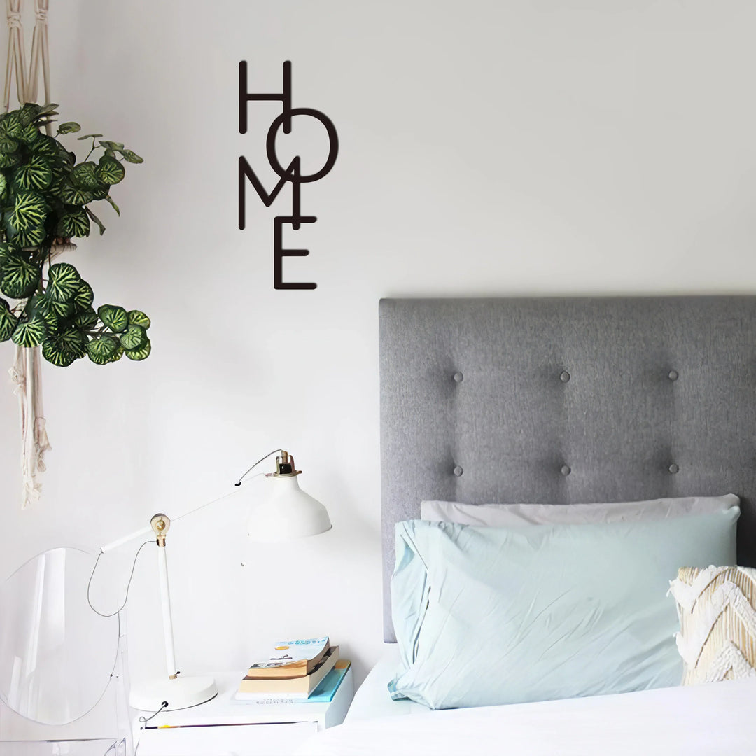 Vertical Home Typographic Black Metal Wall Art Decor