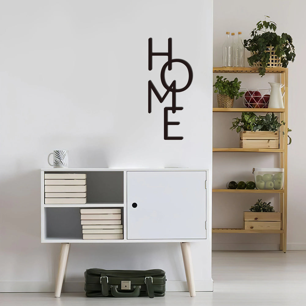 Vertical Home Typographic Black Metal Wall Art Decor