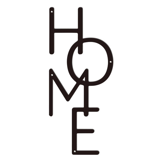 Vertical Home Typographic Black Metal Wall Art Decor