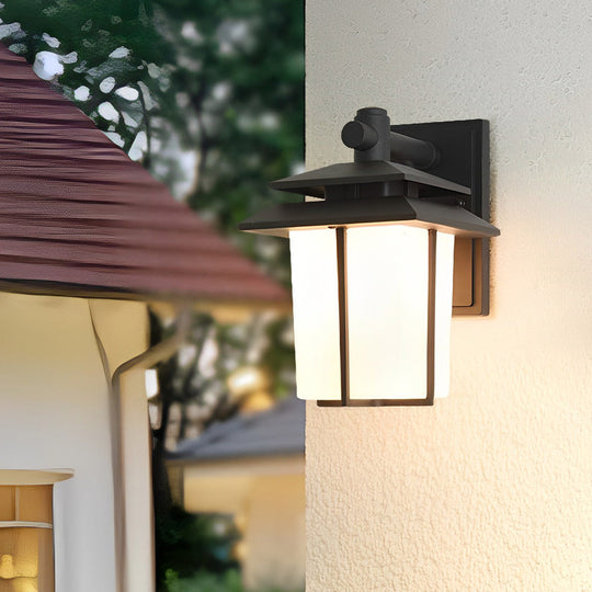 Vintage Glass Aluminum Outdoor Wall Sconce Waterproof European Style