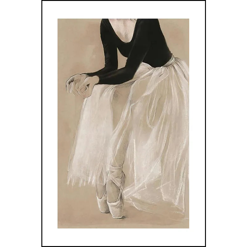 Vintage Style Woman Playing Piano Canvas Wall Art Unframed