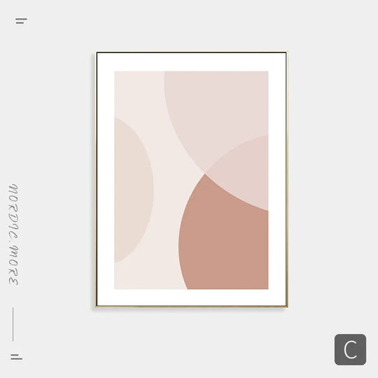 Warm Pink Beige Terracotta Abstract Canvas Wall Art