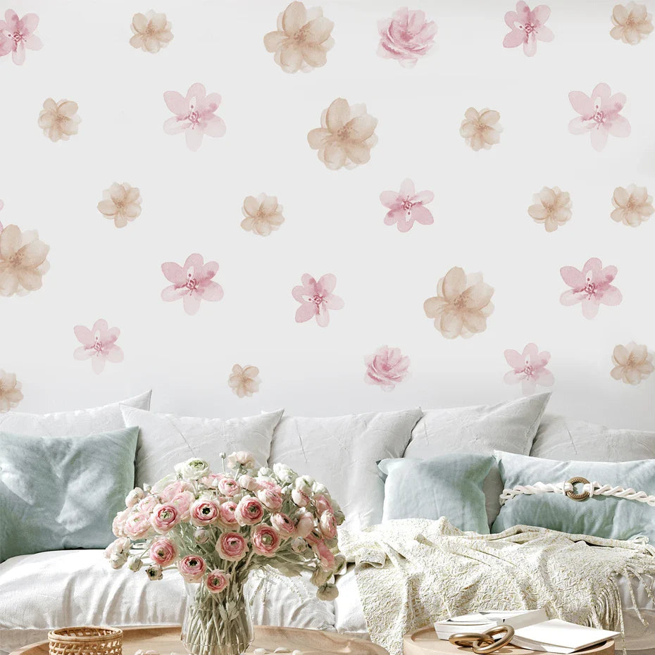 Watercolor Wild Meadow Floral Wall Decals
