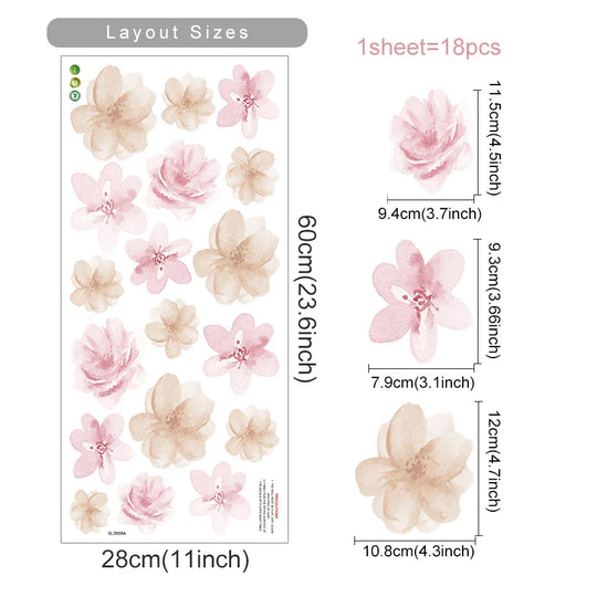 Watercolor Wild Meadow Floral Wall Decals