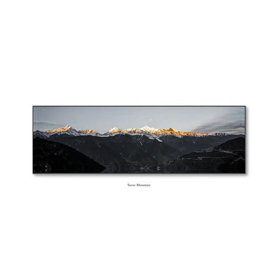Sunrise Mountain Panorama Wide Format Canvas Wall Art