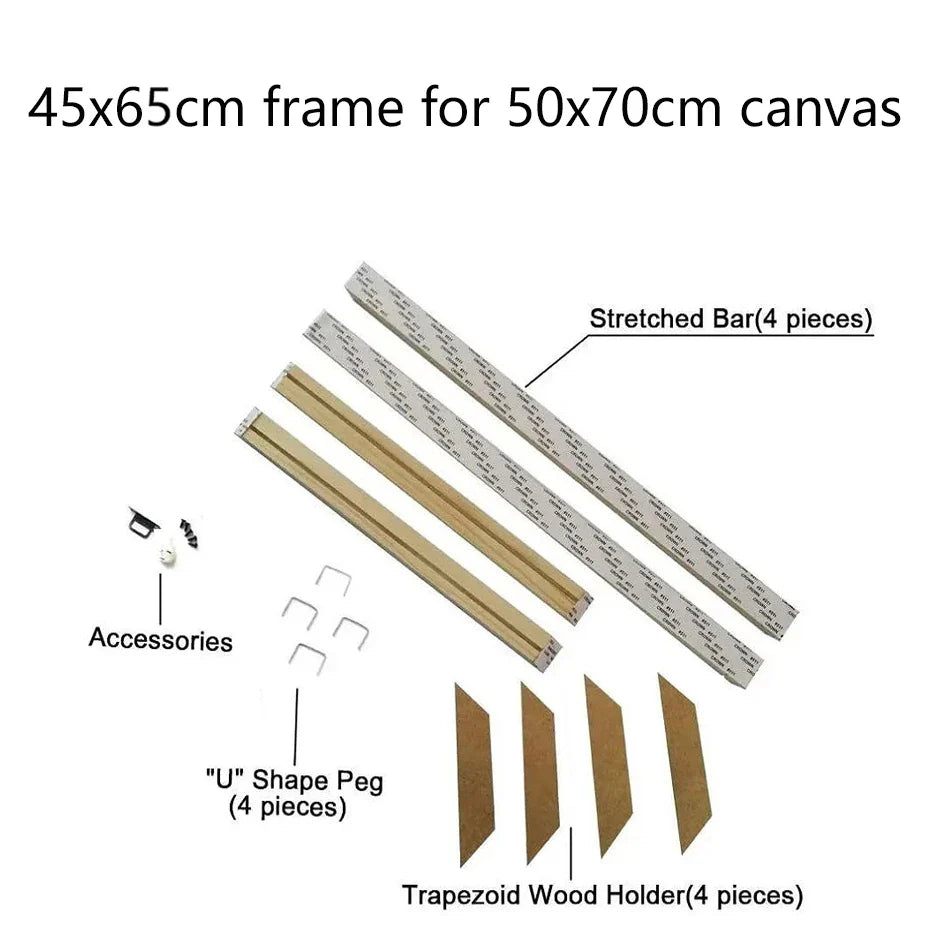 Solid Wood Canvas Stretcher Frame DIY Kit 50x70cm
